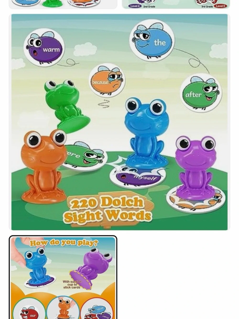 Torlam Sight Word Games Frog Site Words Flash Cards Phonics Learning.